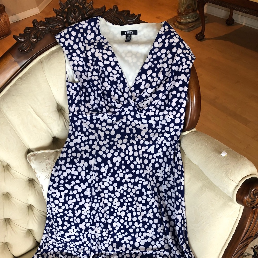 Chaps Stretchy Spotted Dress
